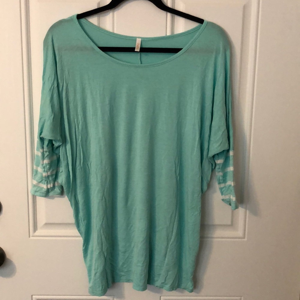 Pink Blush 3/4 sleeve mint top